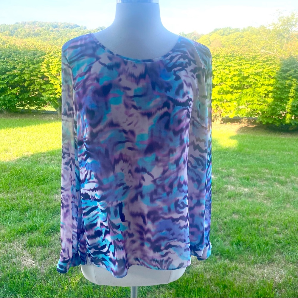 Jennifer Lopez multicolor pleated top